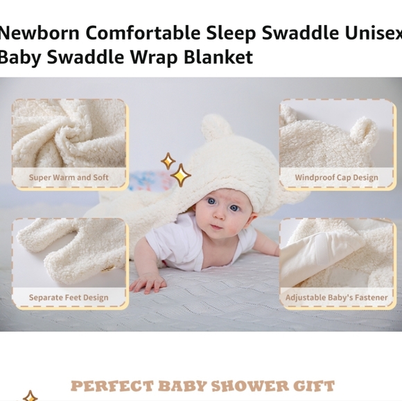 XMWealthy One Pieces Xmwealthy Plush Newborn Baby Swaddle Blanket 6